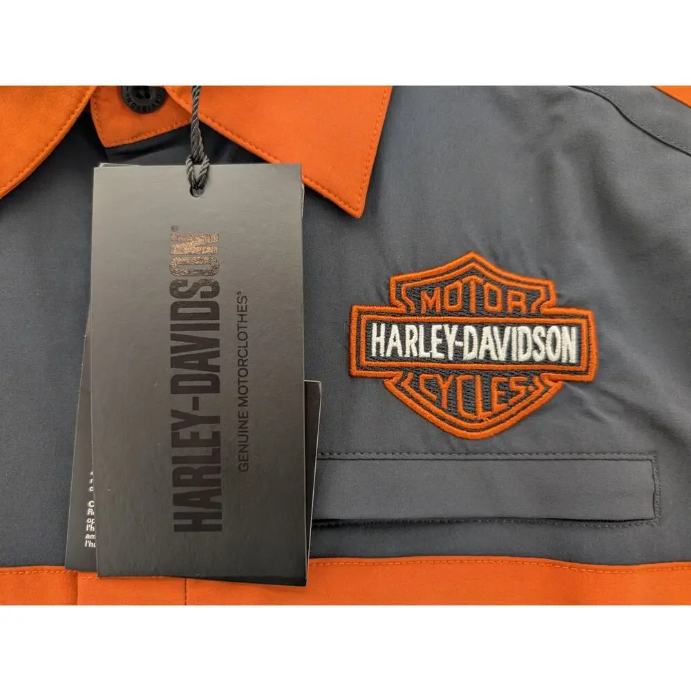 NWT Harley Davidson Men's Coolcore Bar & Shield Shirt in Vintage Orange size M